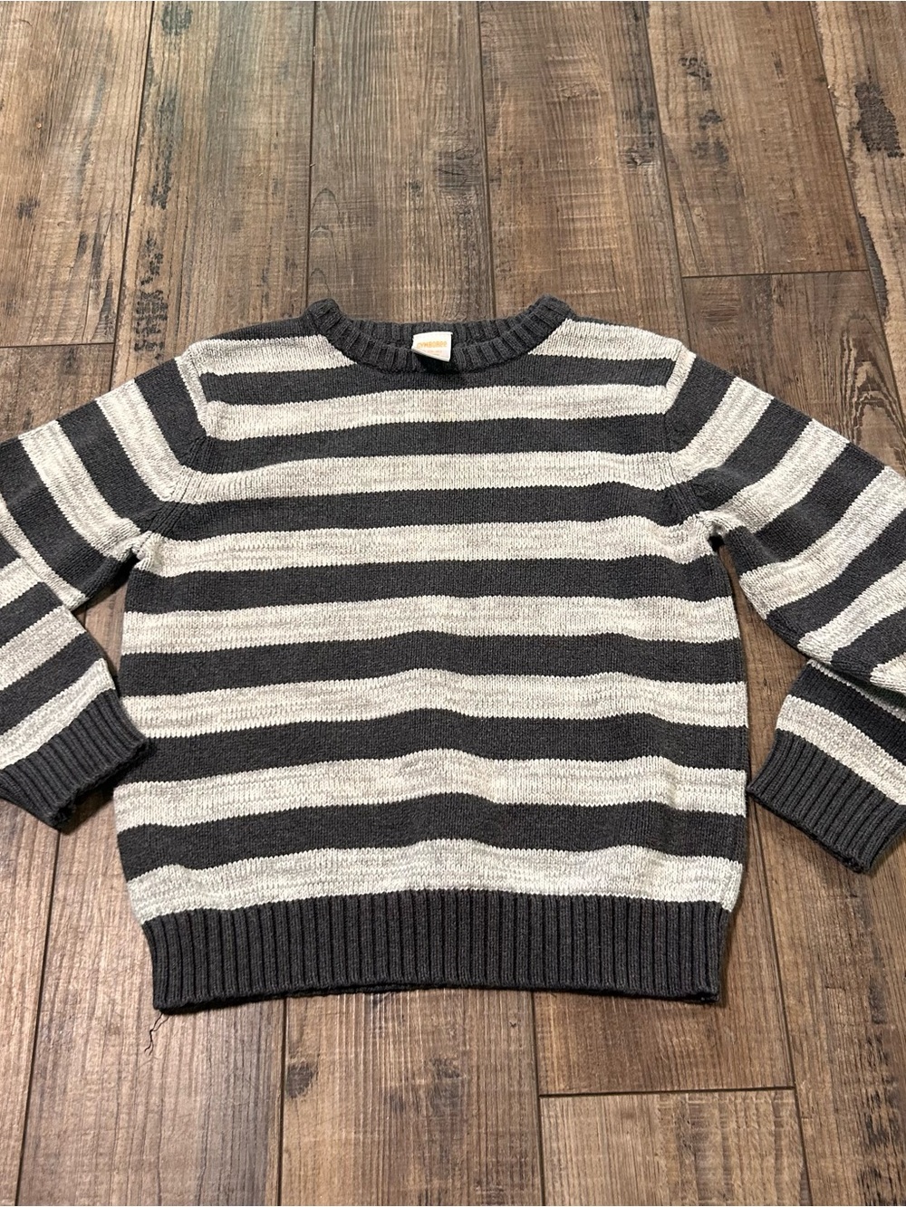 Gymboree Boys Gray Striped Pullover Sweater Size S 5-6 Cotton‎